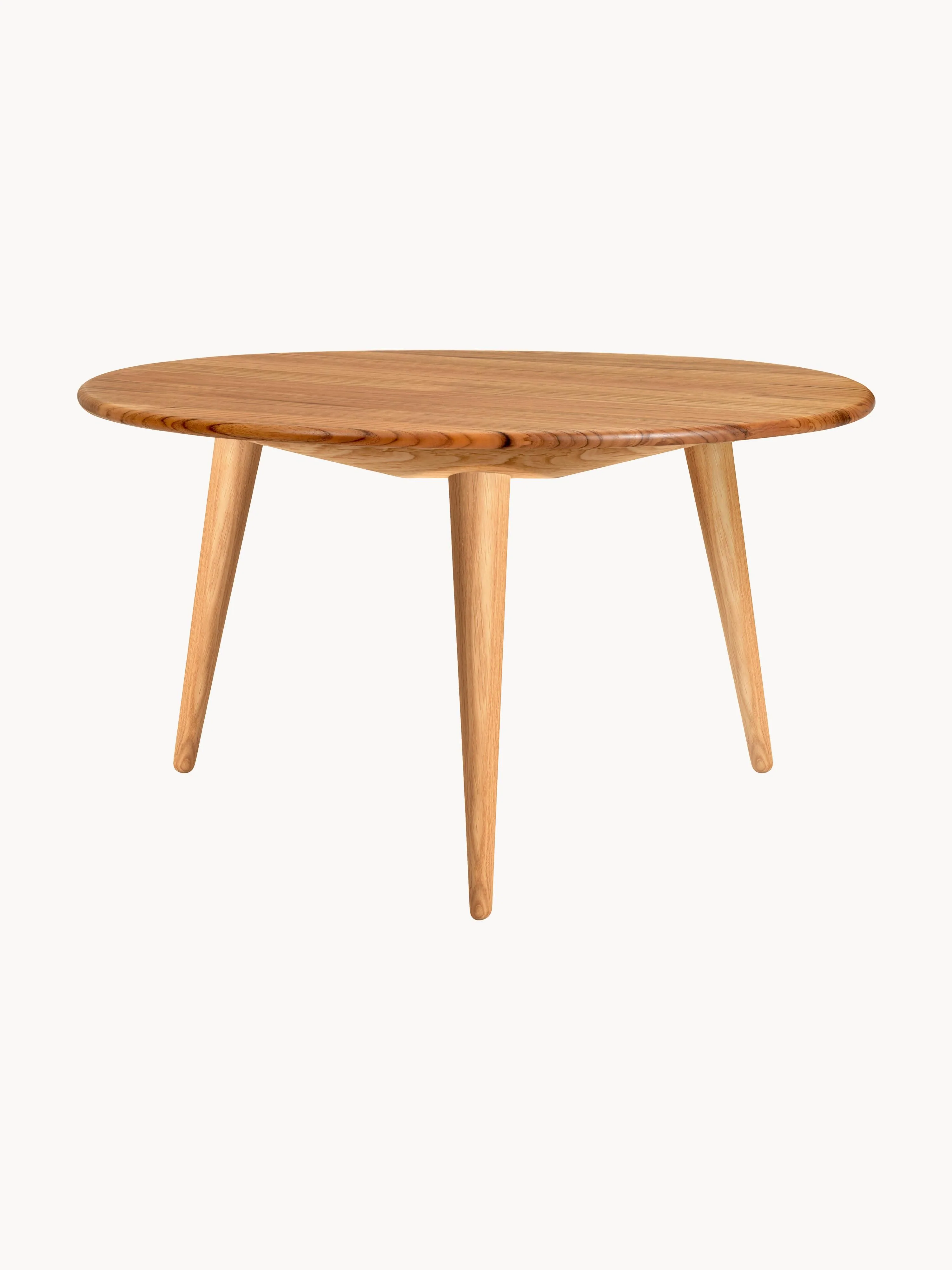 Ronde salontafel CH008 van eikenhout en teakhout