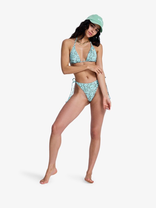 Wildside Paisley Tiki Tri Haut de bikini triangle Vert Femme