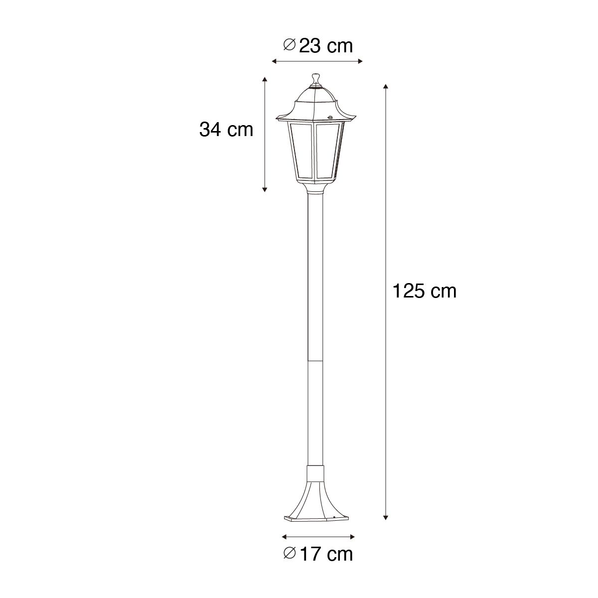 Klassieke staande buitenlamp donker groen 125 cm IP44 - New Orleans