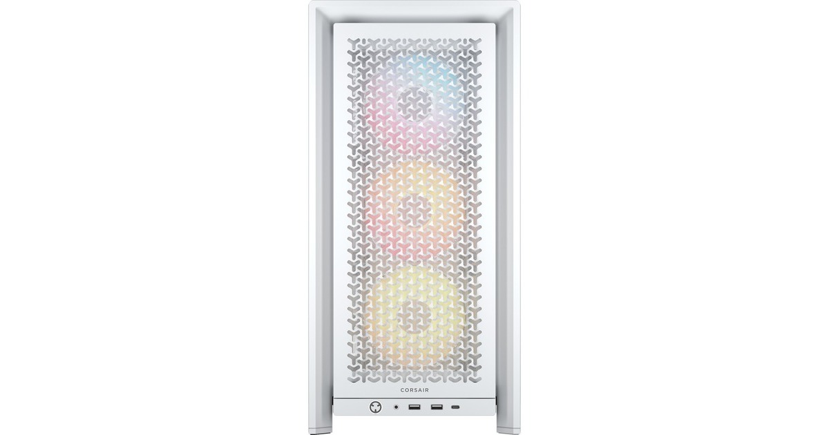 CorsairFRAME 4000D RS ARGB midi tower behuizing  (Wit | 2x USB-A | 1x USB-C | RGB | Tempered Glass)