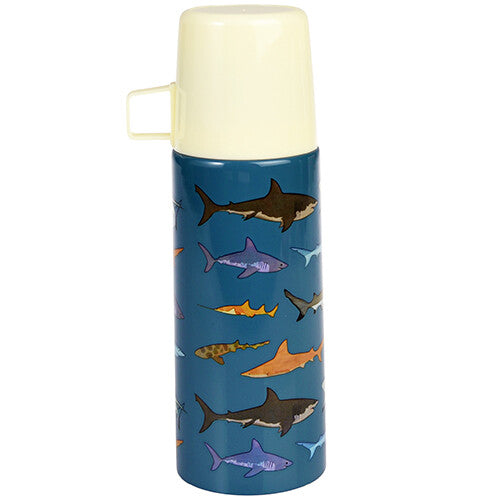 Rex london rvs thermosfles met beker - sharks - 350 ml