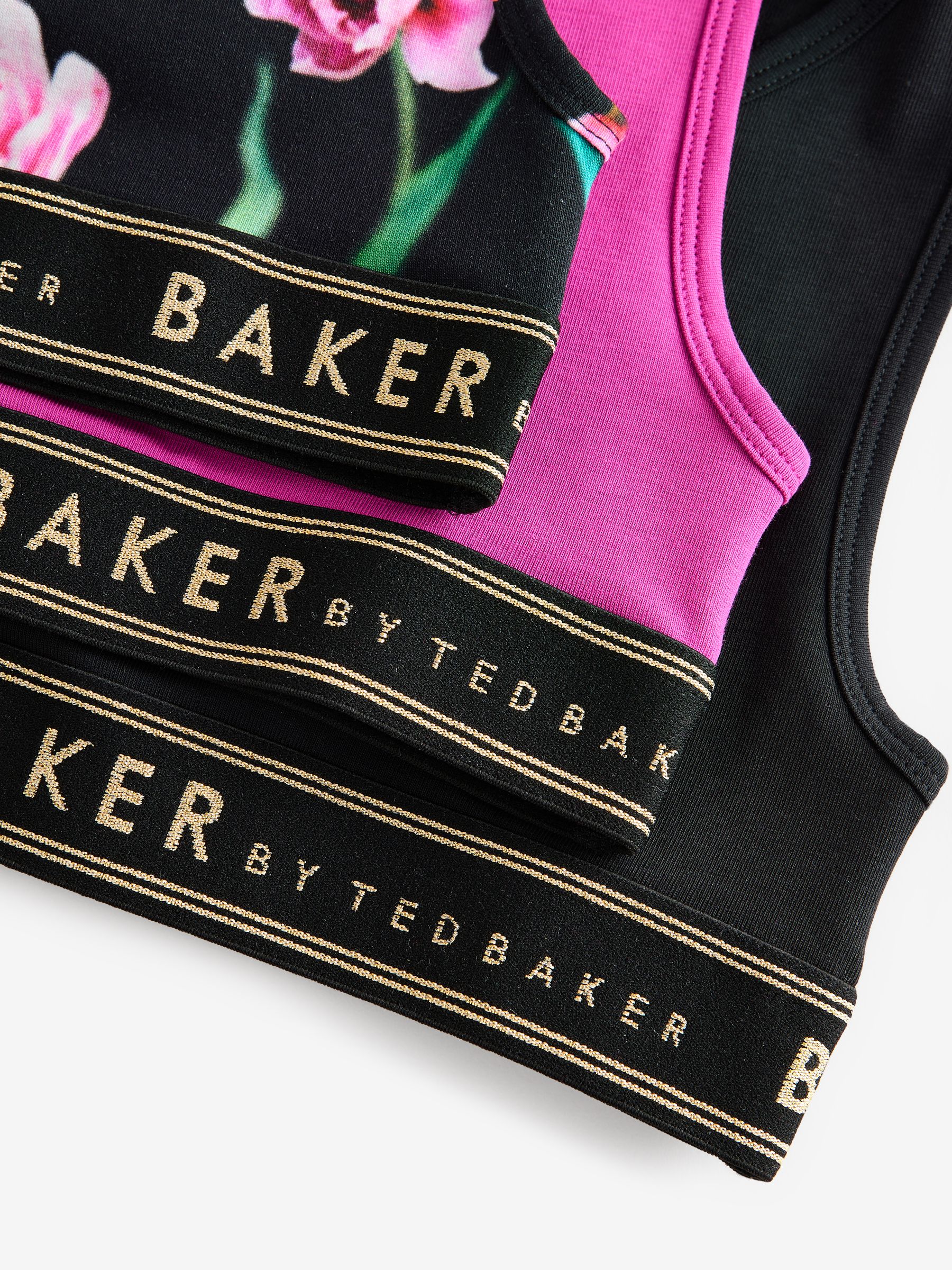 Bessenrood/zwart - Baker by Ted Baker set van 3 crop tops