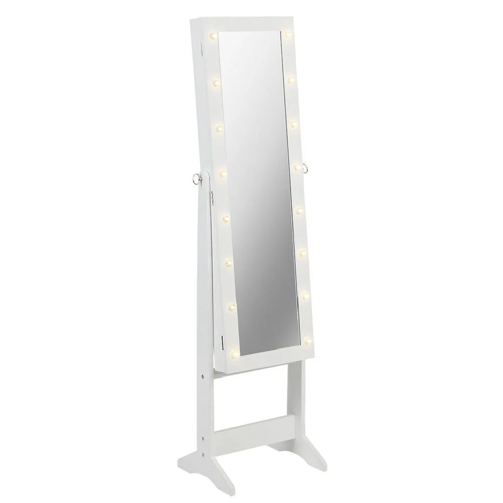 Miroir psyché lumineux porte-bijoux