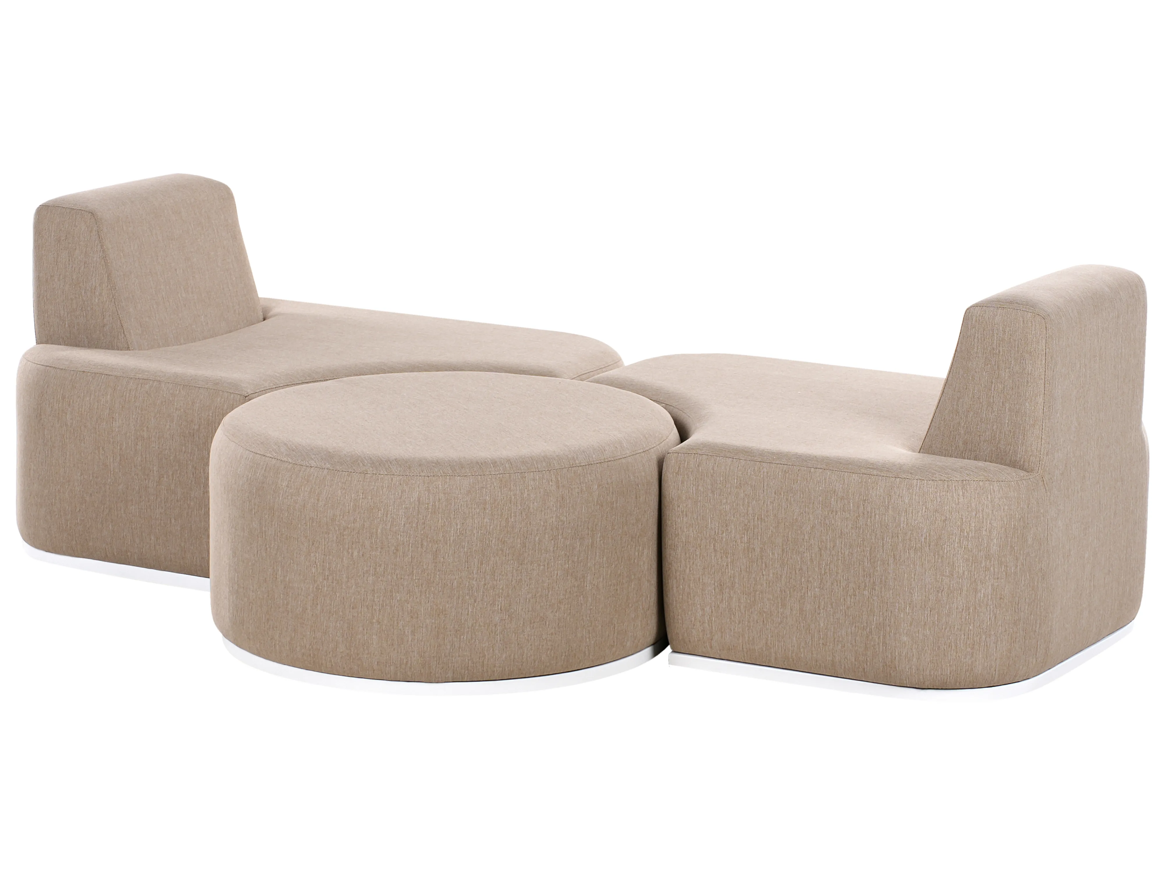 Loungeset met tafel 2-zits FABRO Stof Beige