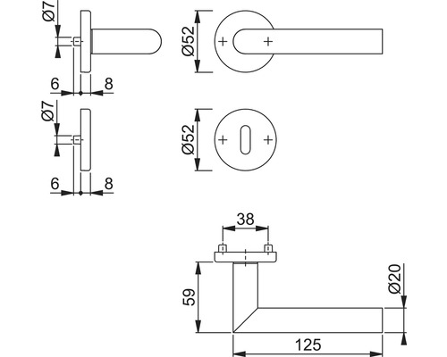 Rozetset BB Hoppe 3289719 Amsterdam E1400Z/42KV/42KVS roestvrij staal