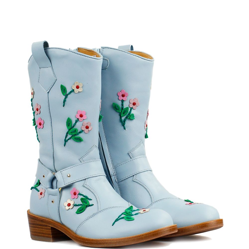 Zecchino d'Oro 187 blauw met bloemen