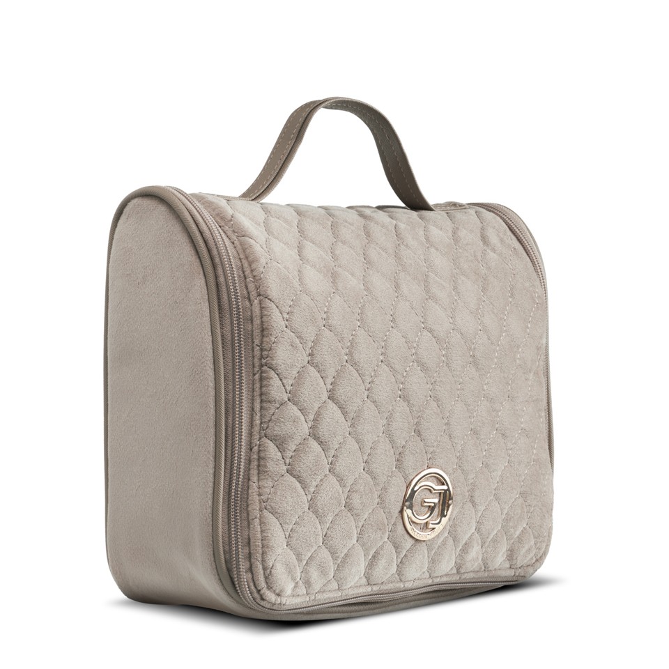 Gillian Jones - Organizer Cosmetic Bag Beige velour - Toilettaske