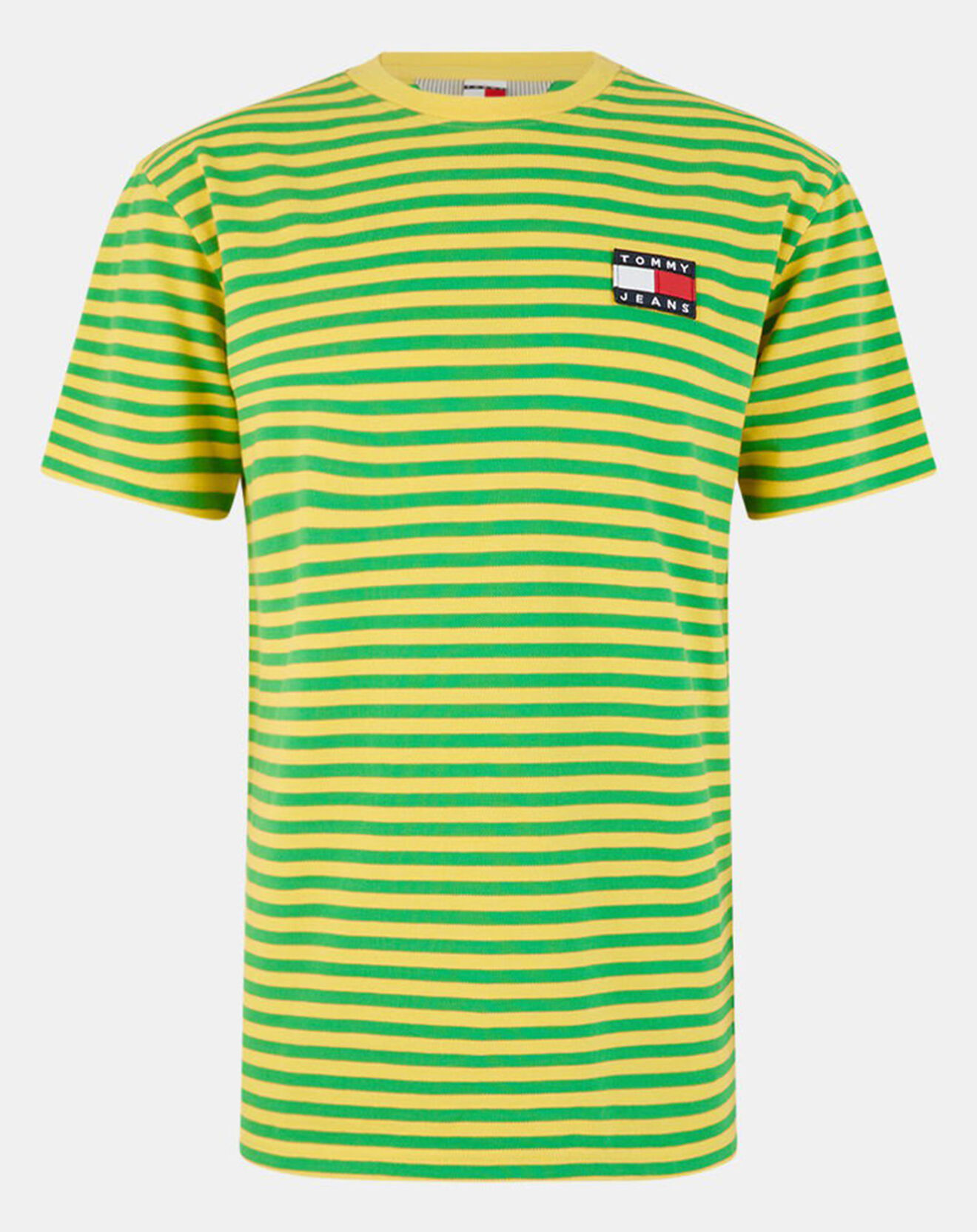 Tommy Jeans T-Shirt piqué rayé jaune/vert