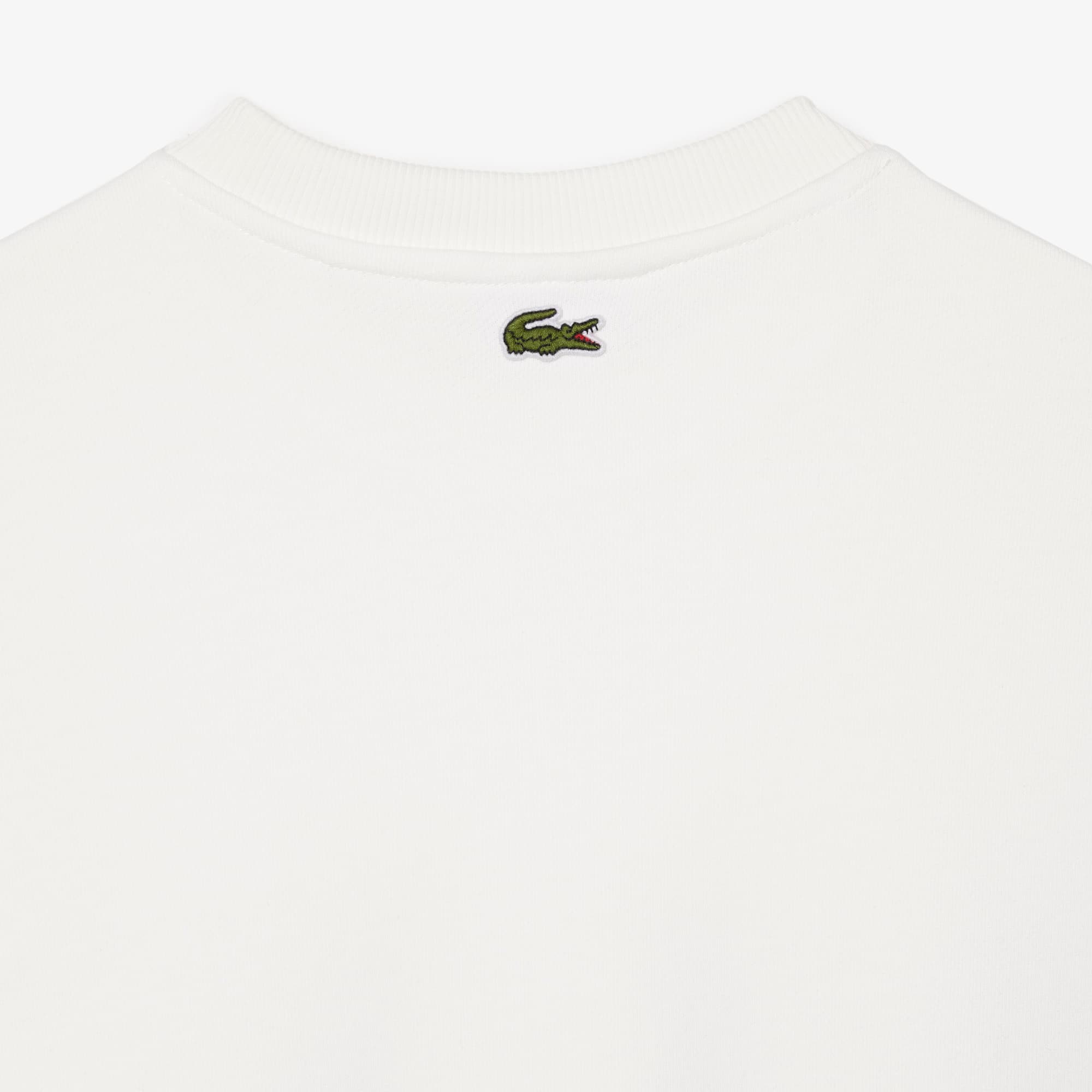 Sweatshirt col rond femme Lacoste imprimé filet de tennis Sweatshirts - Blanc - Lacoste - Femme