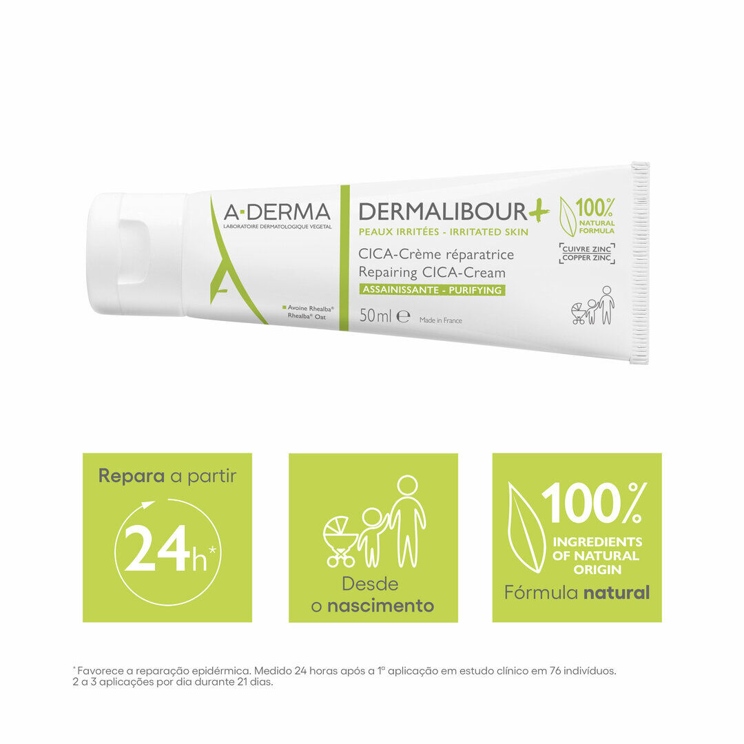 Dermalibour + - Creme reparador purificante CICA - 50ml