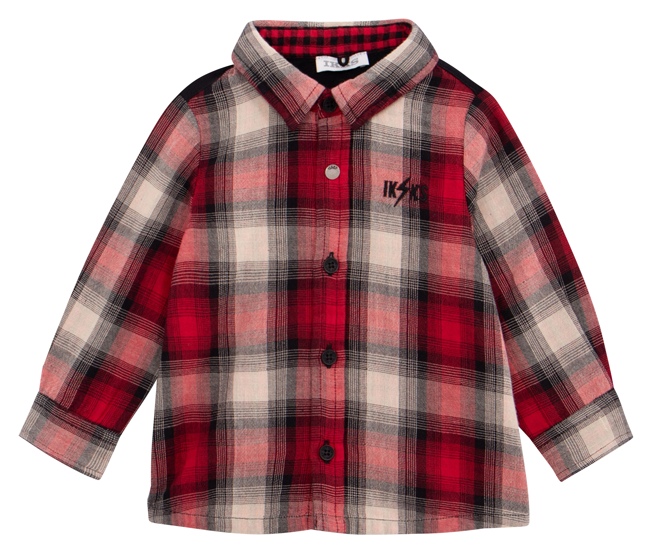 Chemise bi-matière à carreaux | Rouge