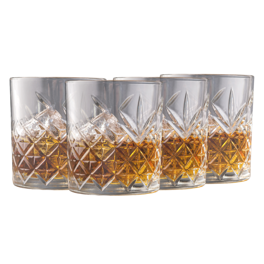 OTIX Whiskey Glazen Set van 4 Kristal Stijlvol 230 ml Dik glas Stev...