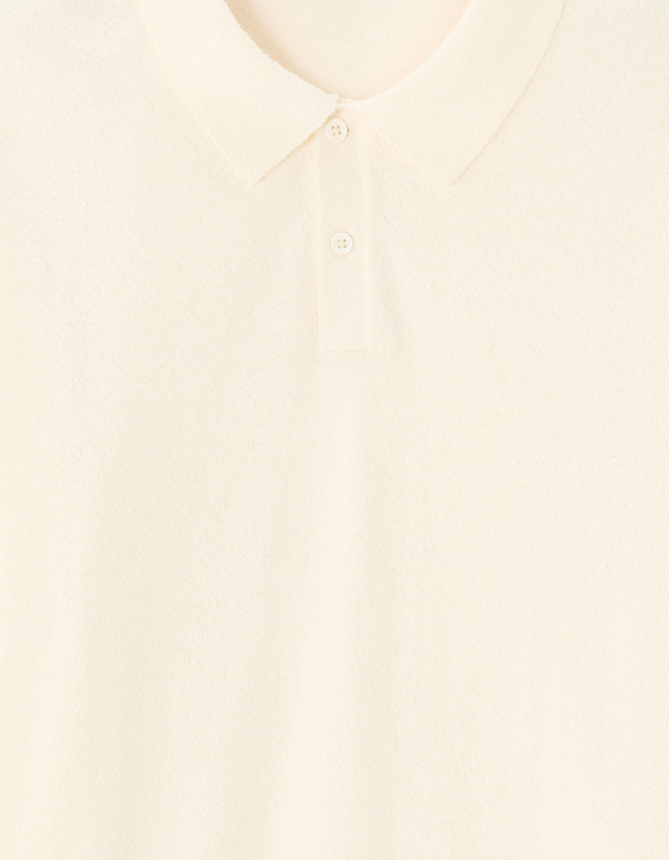 Polo boxy en maille bouclette - écru