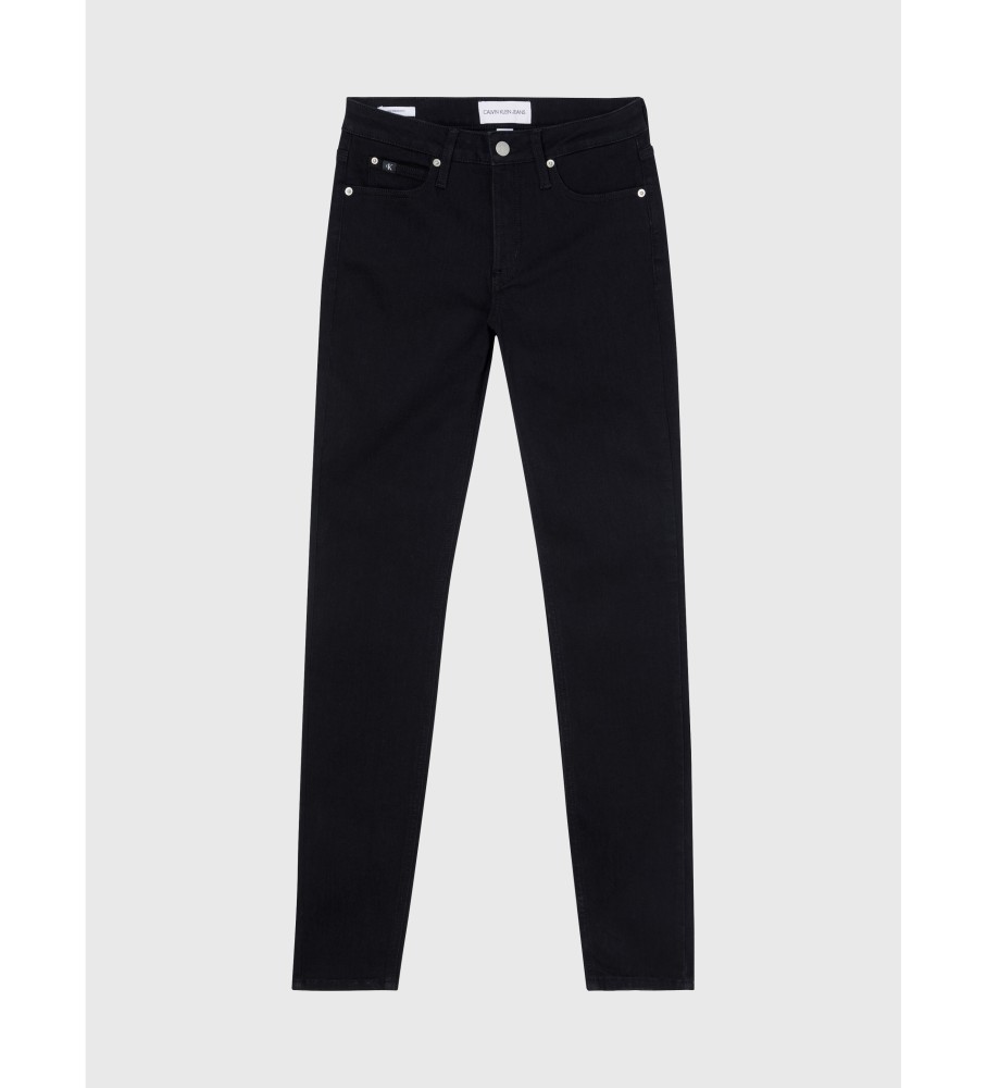 Calça jeans skinny de cintura média Calvin Klein preta