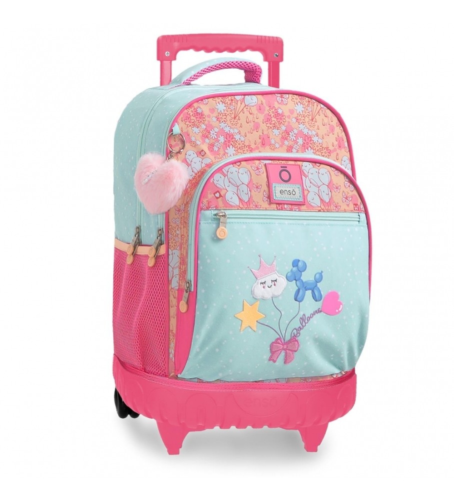 Mochila Enso com 2 rodas, balões turquesa