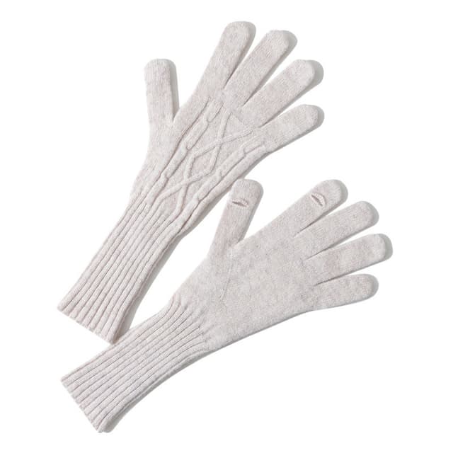 Vinterhandsker med fingerspids berøringsskærm design ren uld Sort