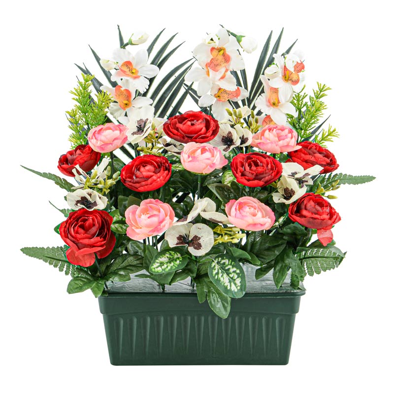 Jardinière de fleurs artificielles