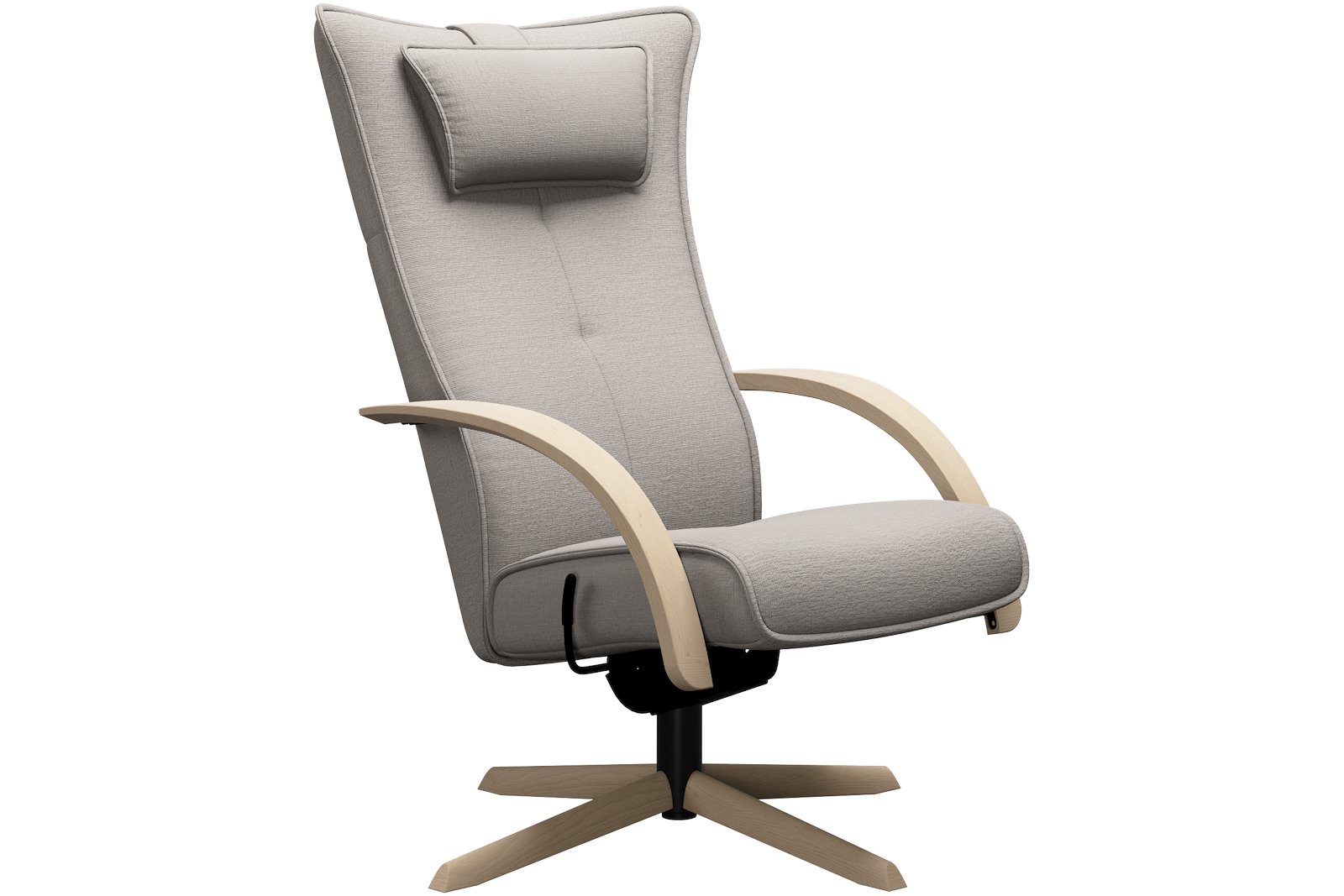 Delta Motion Wood lenestol Tekstil Cabana Marble med trearm og S09 hvitpigmenterte eikeben.