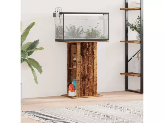 Support d'aquarium vieux bois 36x60,5x72,5 cm bois d'ingénierie