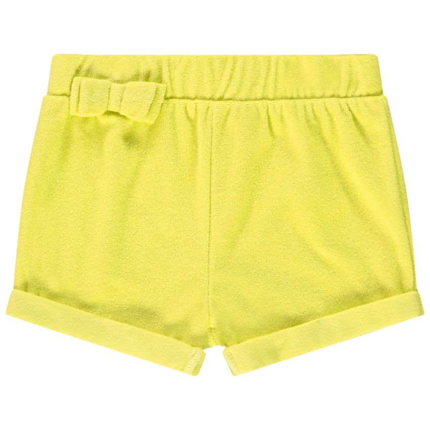 Short éponge uni pour bébé fille - Vert