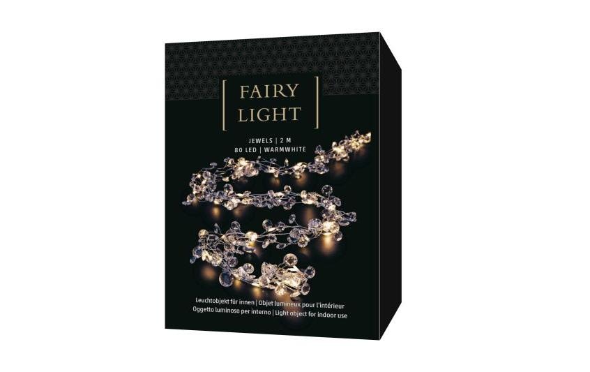LED-Lichterkette Silver Jewels, 80 LEDs, 2 m, IndoorDekorative LED-Lichterkette