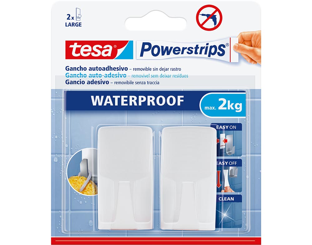 GANCHO AUTOADESIVO TESA POWERSTRIPS WATERPROOF