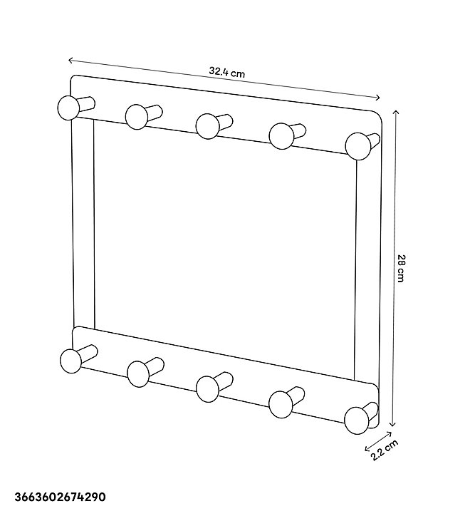 Patère 2x5 têtes Koros blanc GoodHome