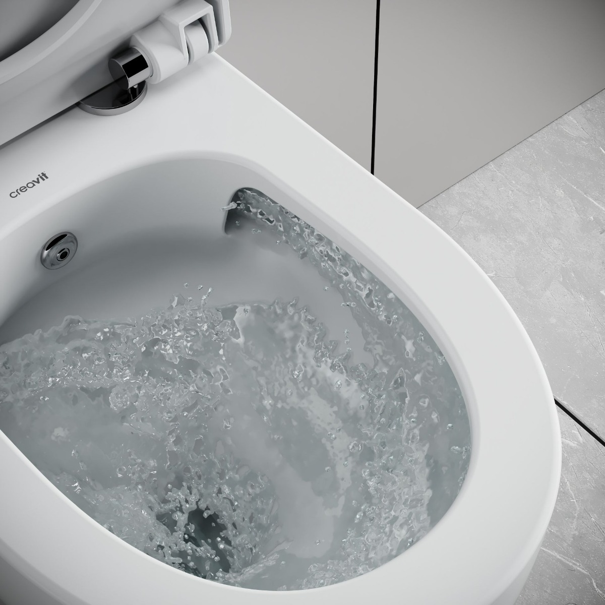 Sanigoods Serra hangtoilet met tornado flush en bidet glanzend wit