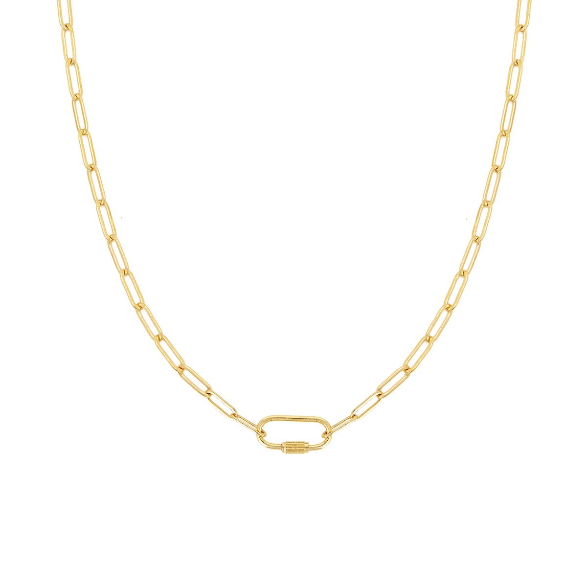 Collier chaine Pure laiton doré or fin 24K LOCK