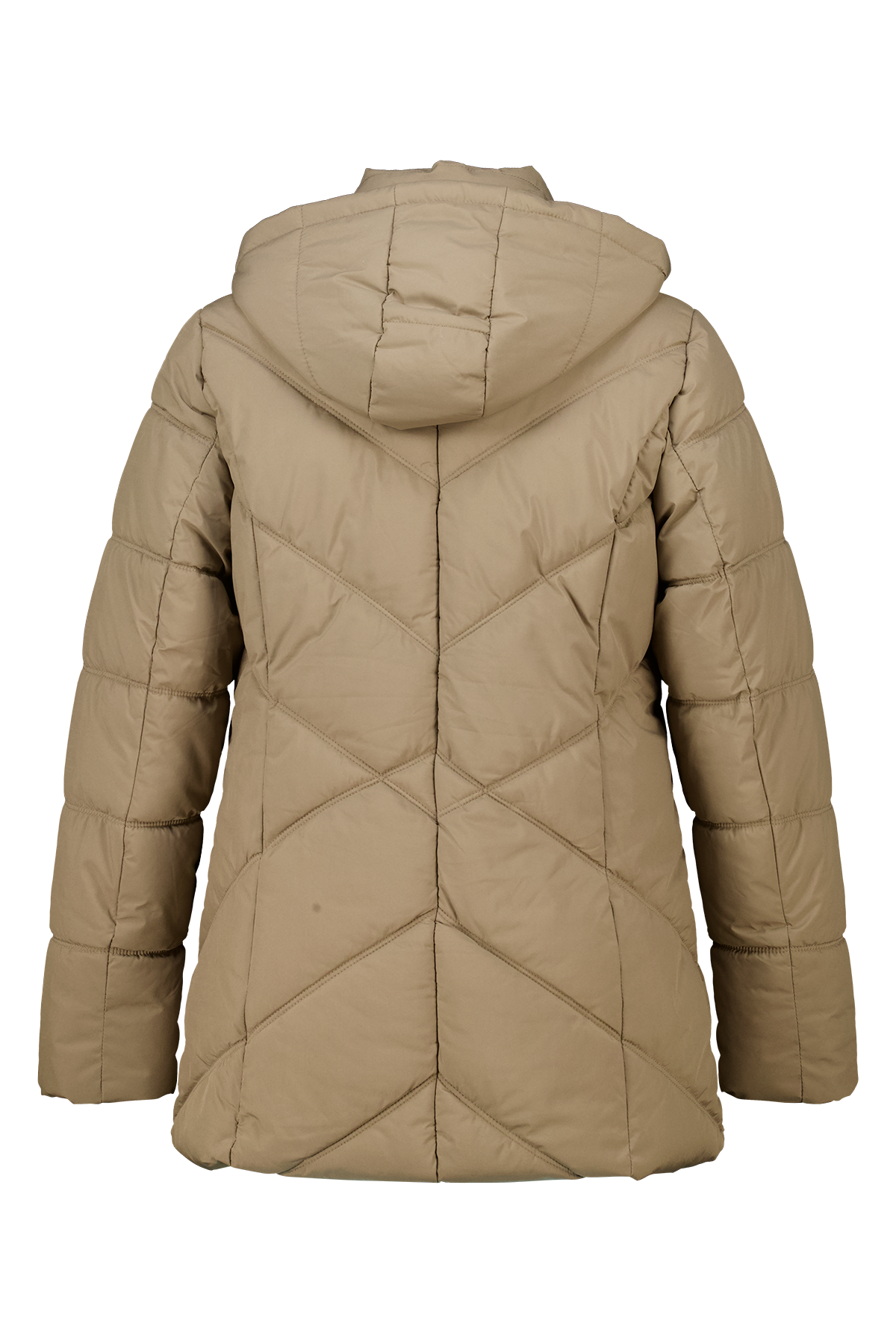 Gewatteerde jas met capuchon Taupe