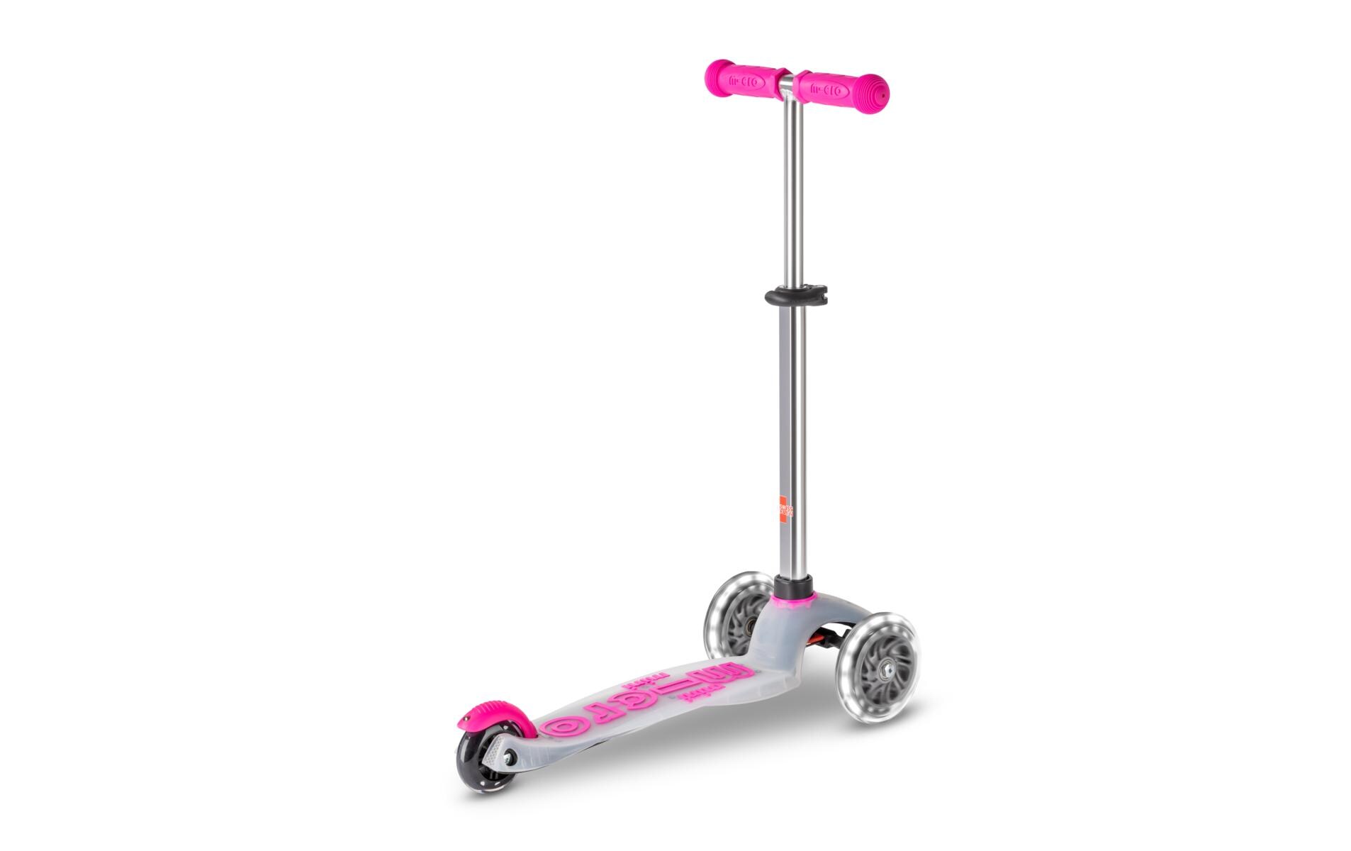 Kickboard Mini Micro Deluxe Flux LED Neon PinkKinderroller mit 3 Rädern