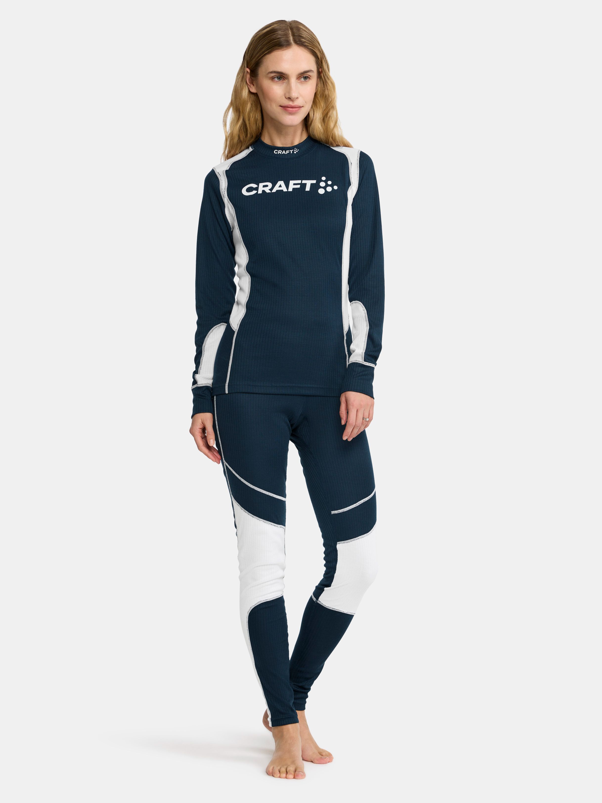 Craft Nor Baselayer Set Womens Blaze/White