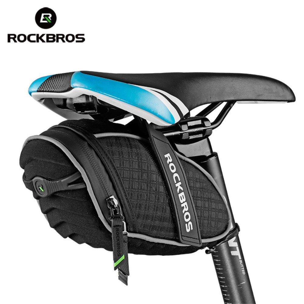 (1L) Wasserabweisende Fahrrad Satteltasche Gravel Bike Reflektierender Universal Velo Organizer - Schwarz