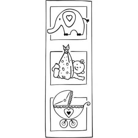 Knorr Prandell Stempel aus Holz (Geburt) Motivgröße 3,8 x 11 cm, Motiv: Trilogie Geburt