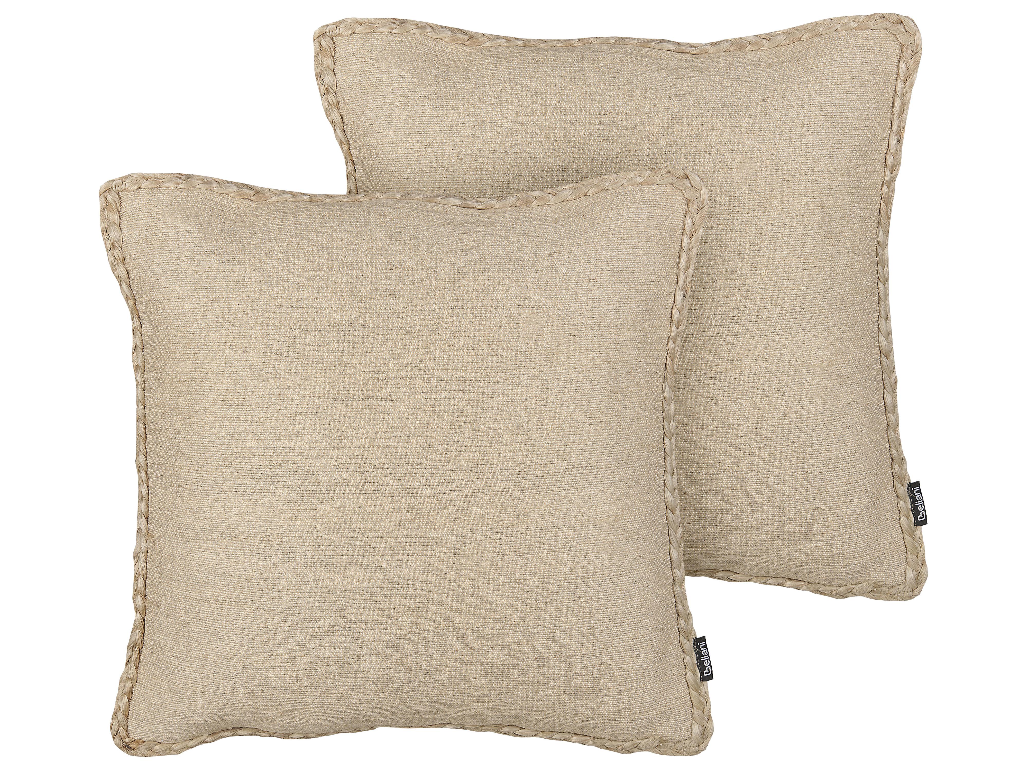 Set van 2 sierkussens ELLIOTTIA Jute 45 x 45 cm Beige effen