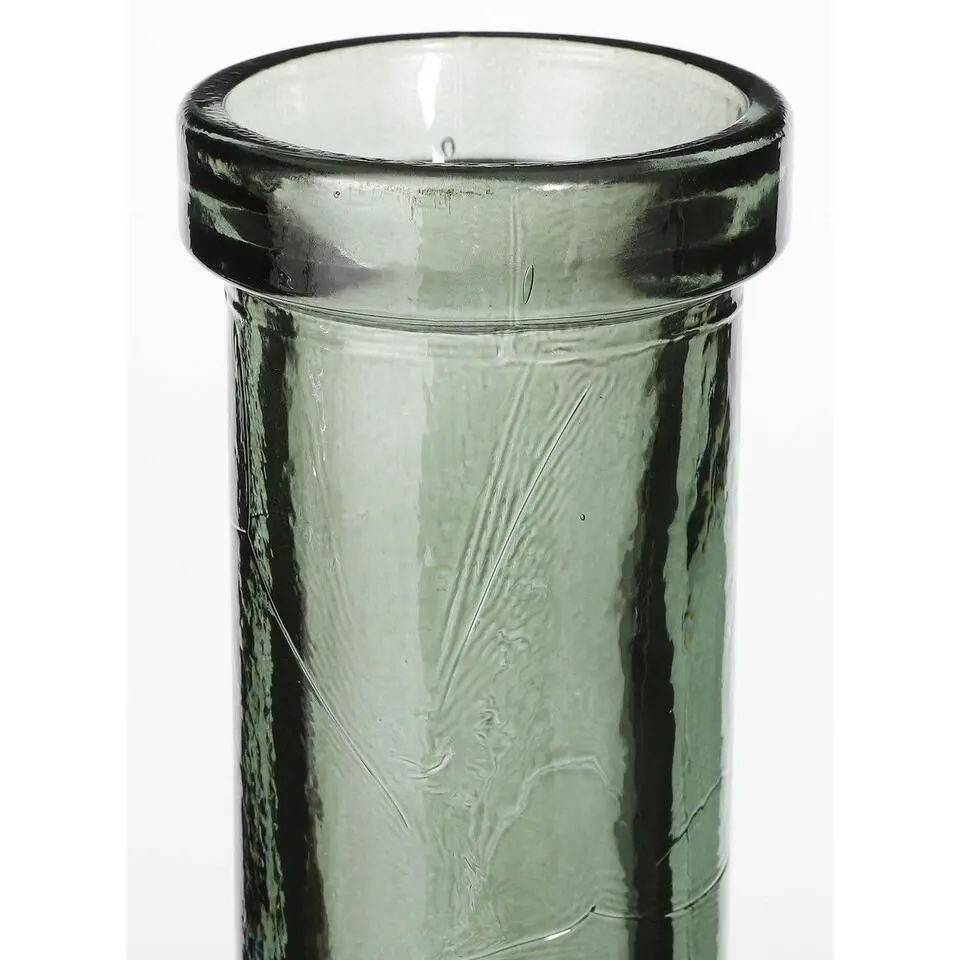 Vaas fles - grijs - transparant - glas - 15 x 50 cm