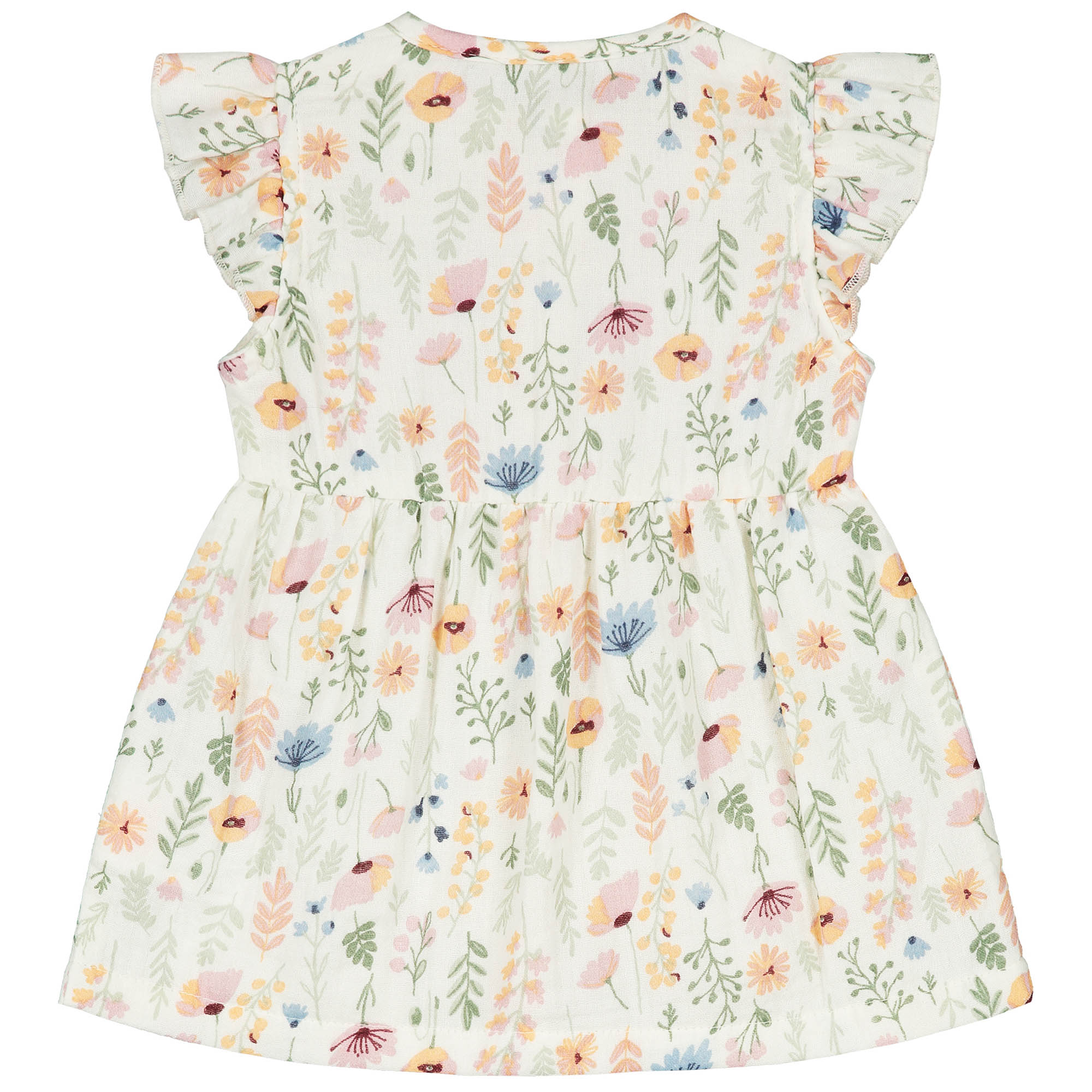 Prénatal newborn jurk mousseline korte mouwen bloemen multi