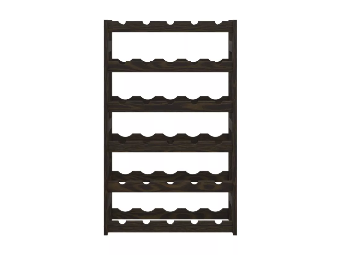 Casier à bouteilles pour 30 bouteilles noir bois pin solide