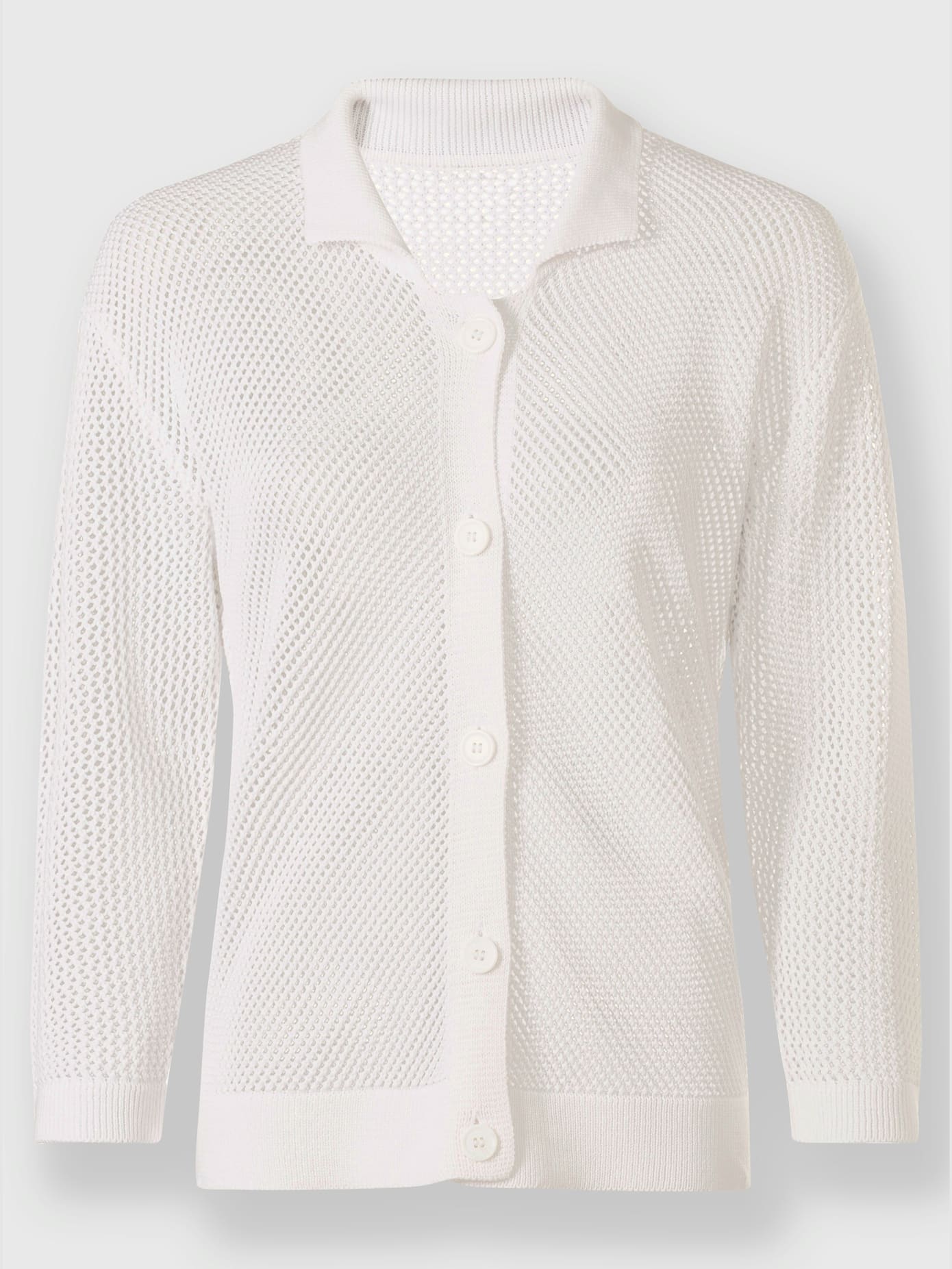 Veste en tricot motif ajouré transparent discret