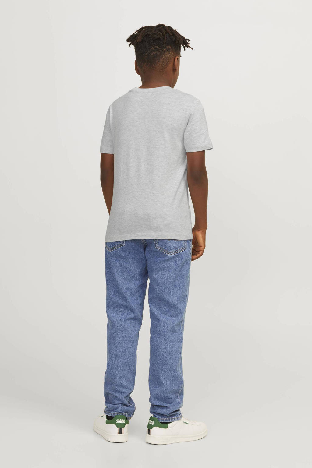 JACK & JONES T-shirt JJEJOSHmet tekst grijs