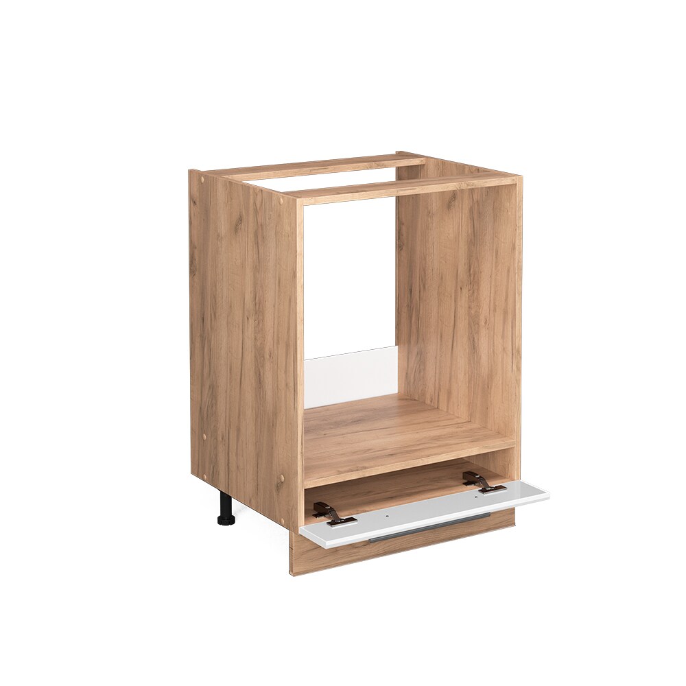 Vicco Herdumbauschrank Küchenschrank Küchenmöbel Fame-Line Eiche Weiß modern 60 cm Küche Einbauküche Blende Herdschrank Küchenzeile Hochglanz