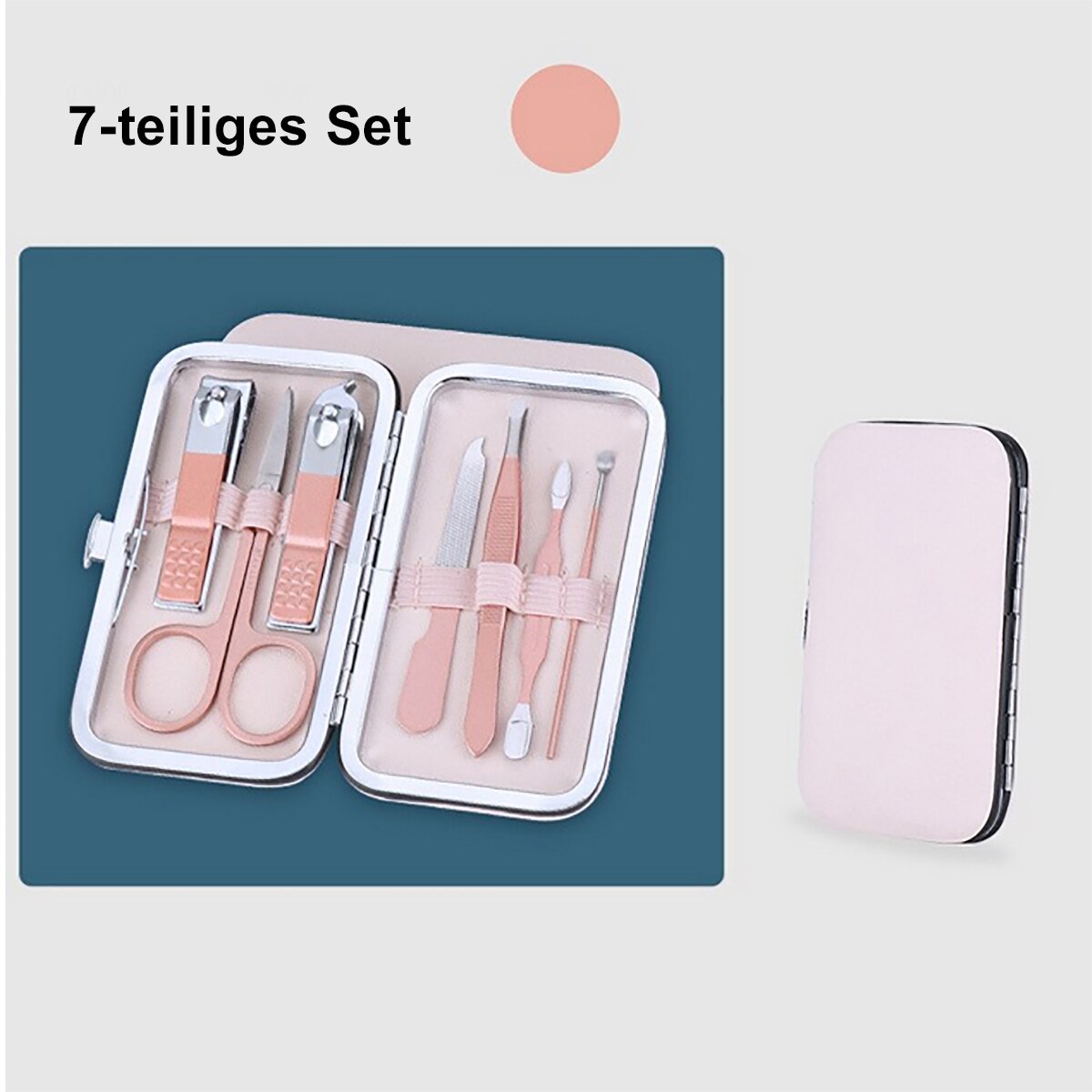 TPFBeauty Maniküre- & Pediküre-Set 7-teilig aus Kunstleder - Bunt