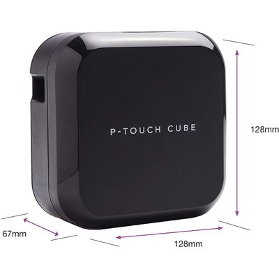 Brother PT-P710BT P-Touch Cube plus - Étiqueteuse - imprimante d'étiquettes - rechargeable Bluetooth - noir