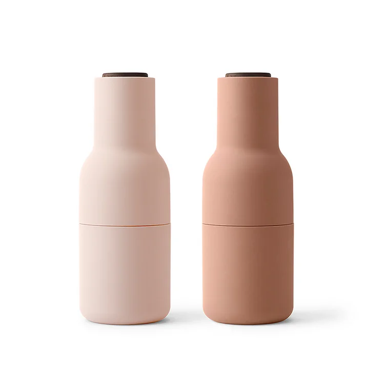 Audo - Bottle Grinder Salz- und Pfeffermühlen Set, nudes (Holzdeckel Walnuss)