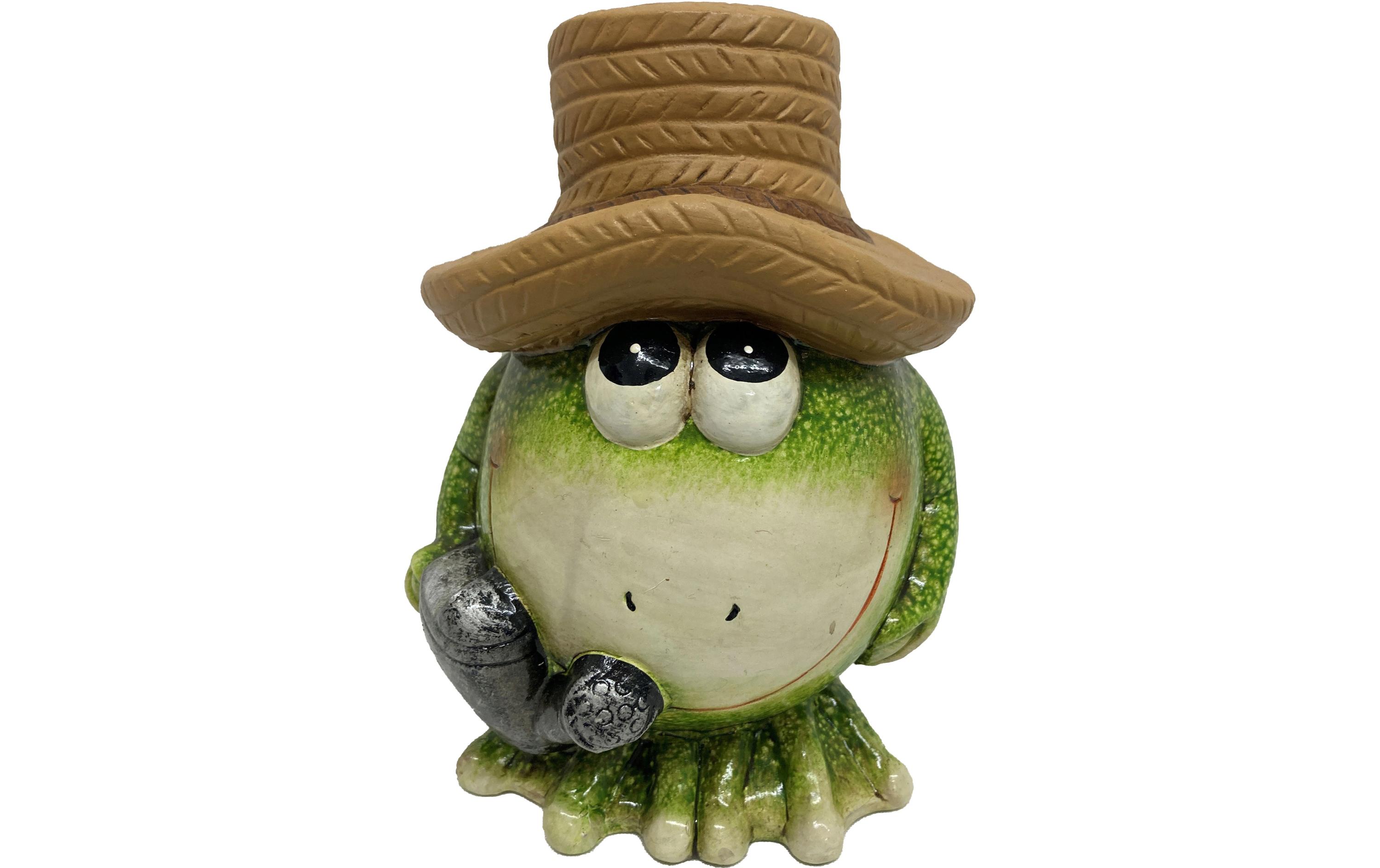 Dekofigur Frosch mit Hut 12 x 13 x 17.5 cmDekofrosch
