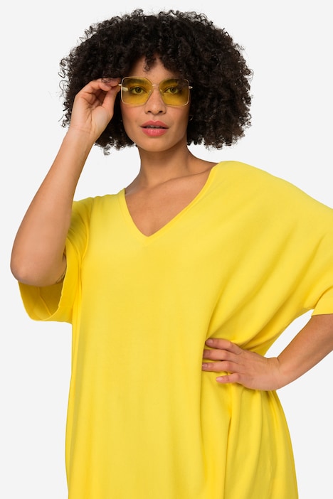 Pullover, oversized, Feinstrick, V-Ausschnitt, Langarm