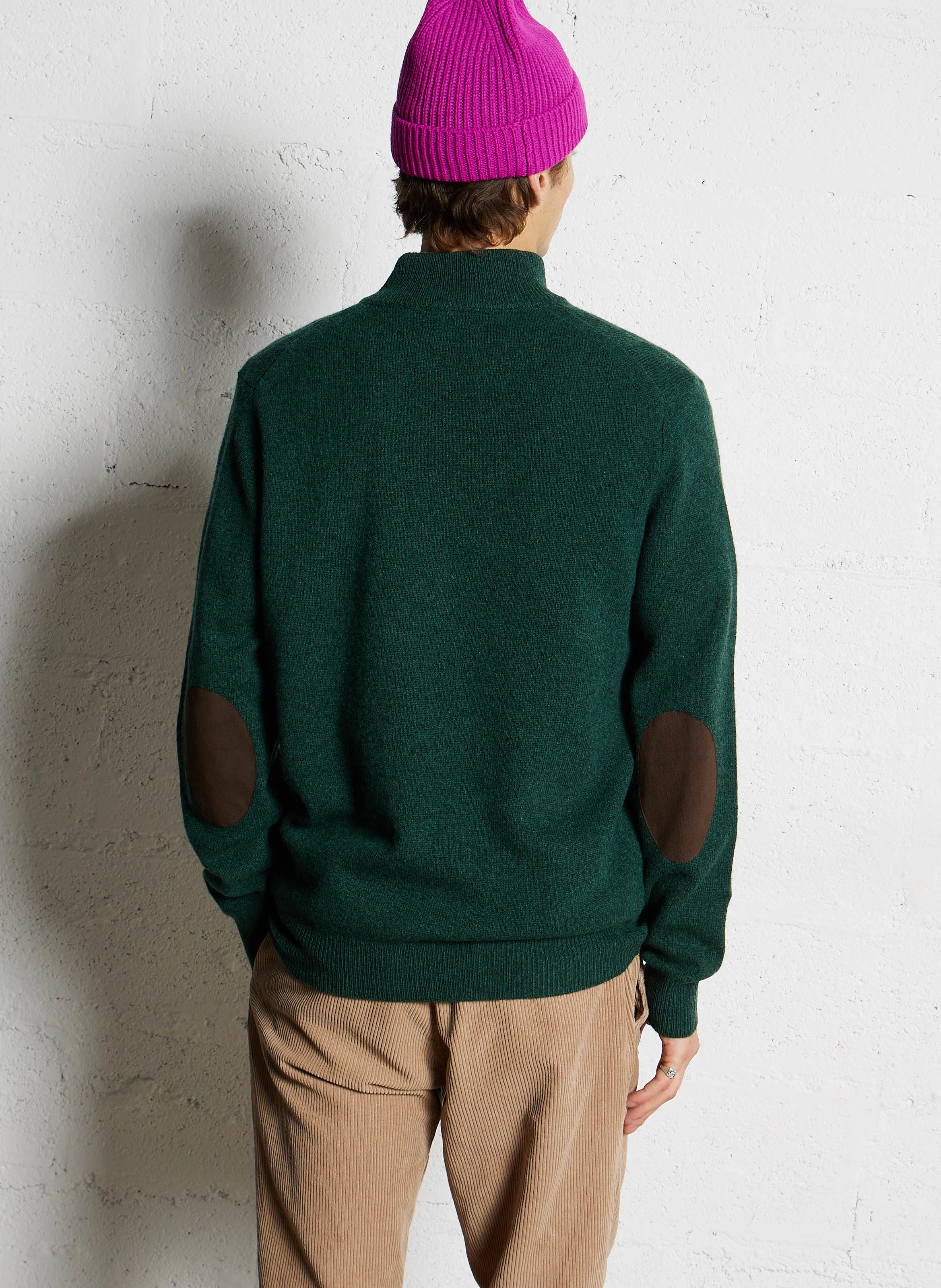 Pull zippé en laine | Vert