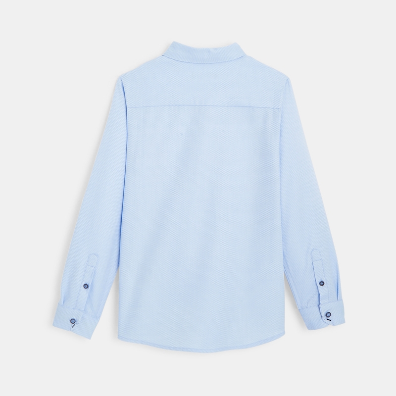 Chemise coton fantaisie et noeud papillon bleue garçon