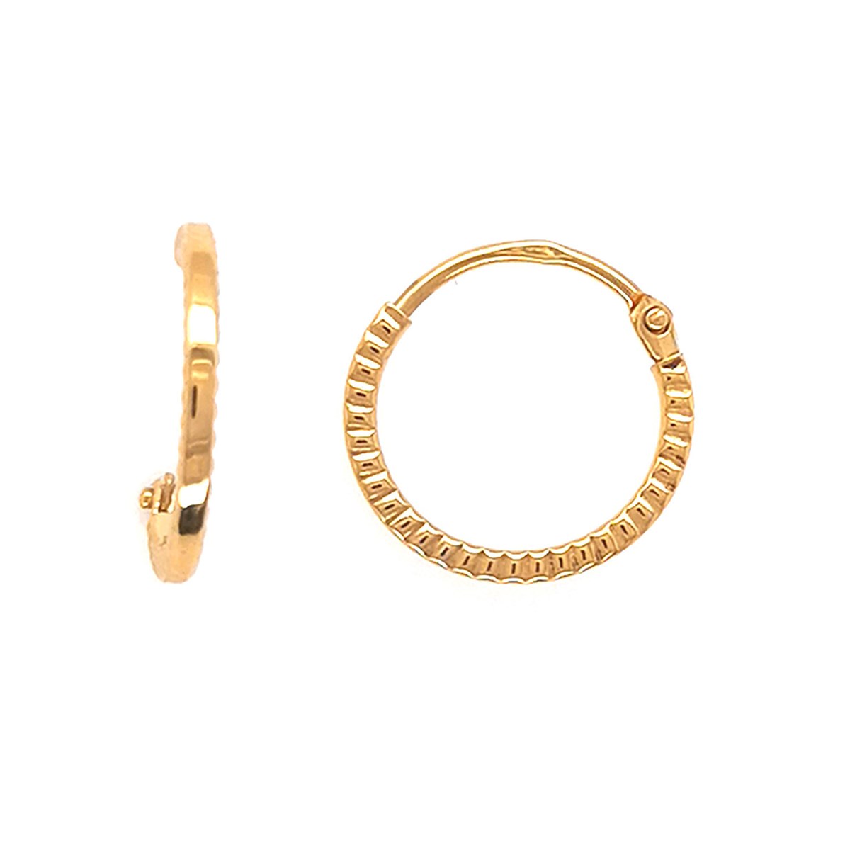 Créoles Brillaxis or jaune 9 carats fil carré 10mm