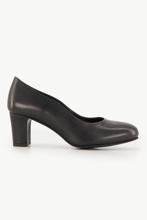 Leder-Pumps, Wellenschnitt, Weite H